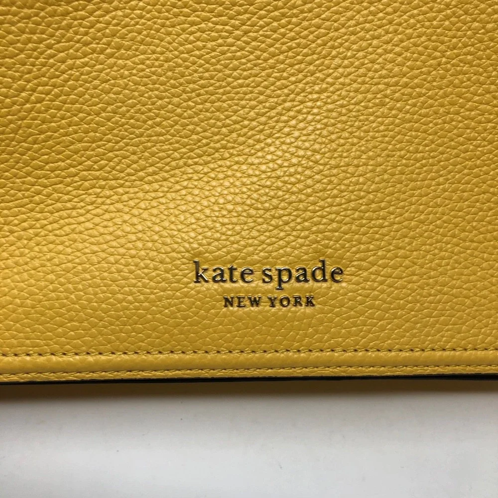 Kate Spade Hudson Medium Convertible Crossbody Purse Womens Small Yellow Leather - Picture 4 of 15